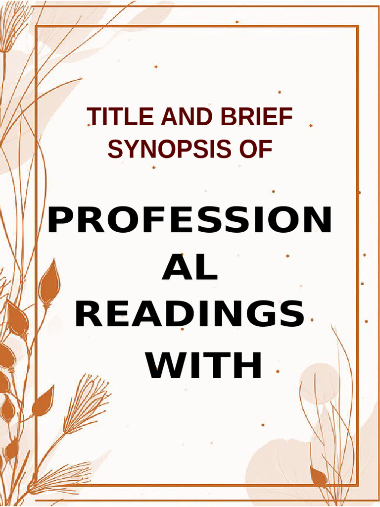 Synopsis of Professional Readings | PDF | Philosophy Of Education ...