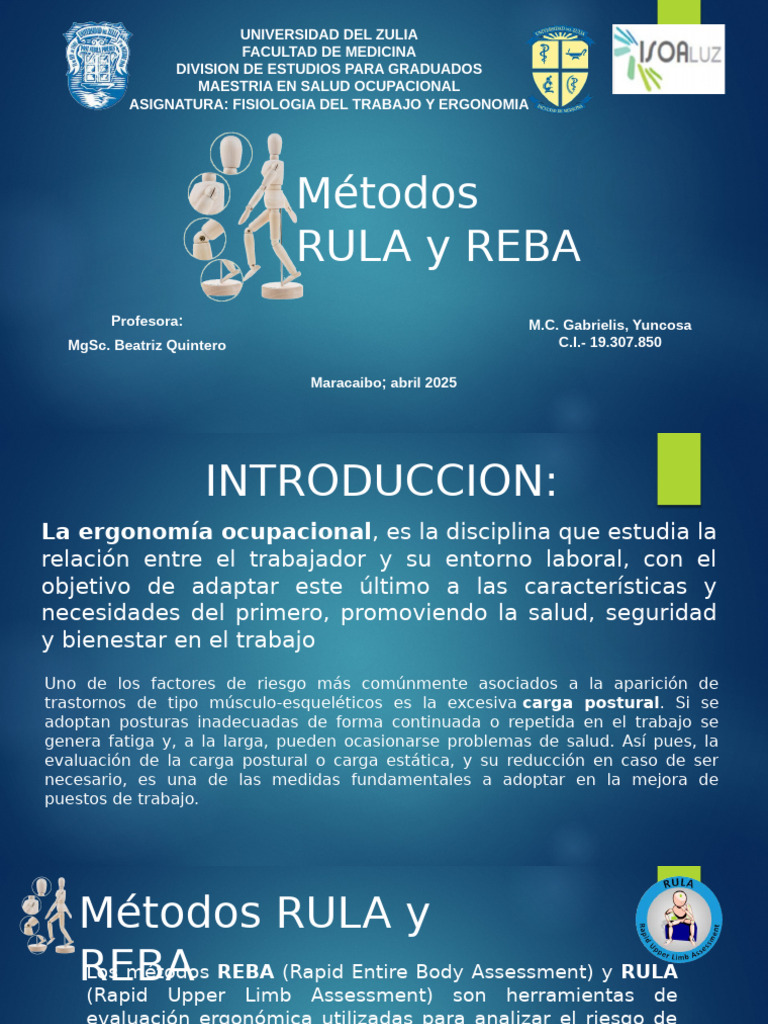 Métodos RULA y REBA en Ergonomía | PDF | Inteligencia artificial ...