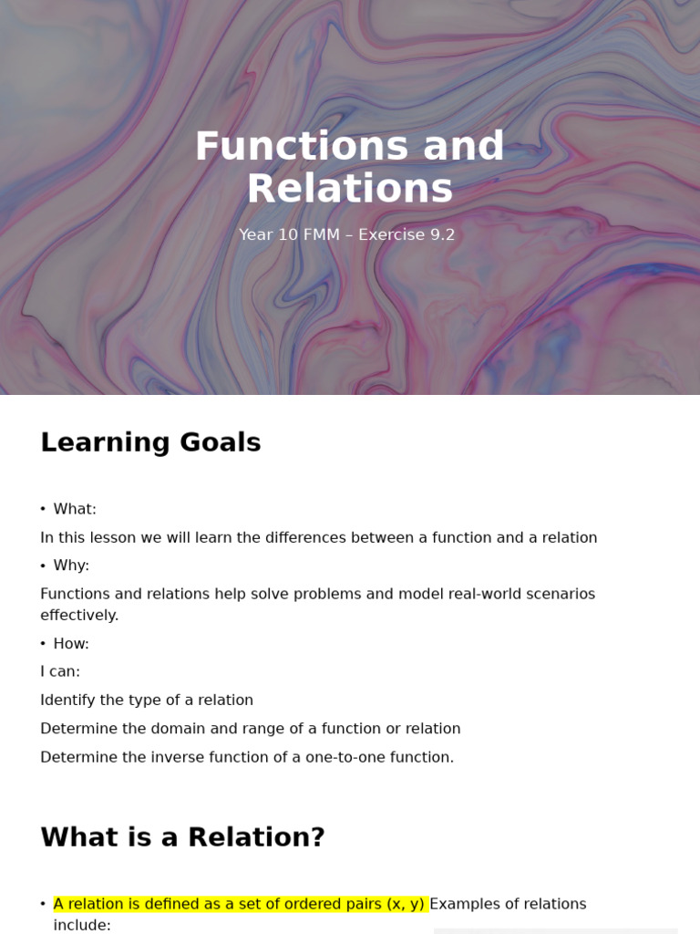 Functions vs. Relations Explained | PDF | Function (Mathematics ...
