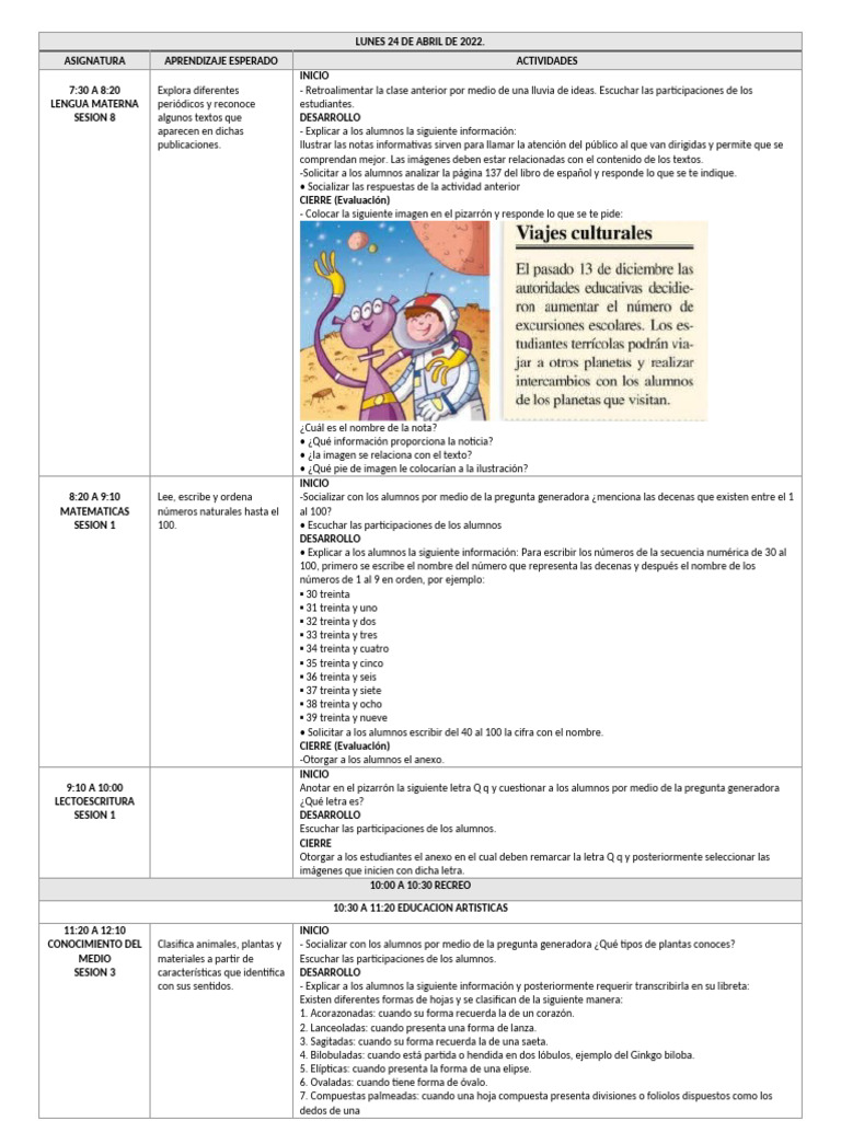 Semana 24 Al 28 Abril. | PDF