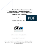 Toward Effective Education of Innovative Entrepreneurs in Small Business: Initial Results From A Survey of College Students and Graduates