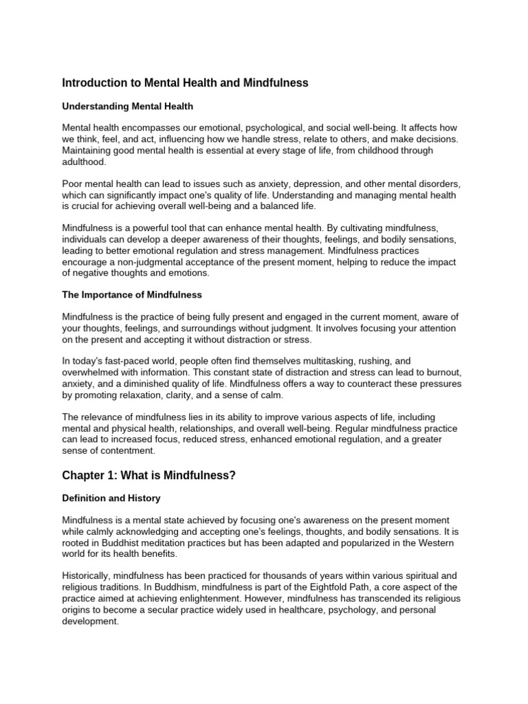 Mental Health and Mindfulness | PDF | Mindfulness | Meditation