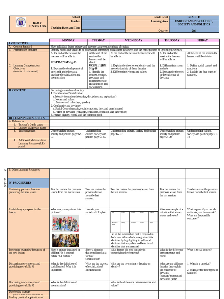 Socialization and Enculturation in UCSP | PDF | Socialization | Learning