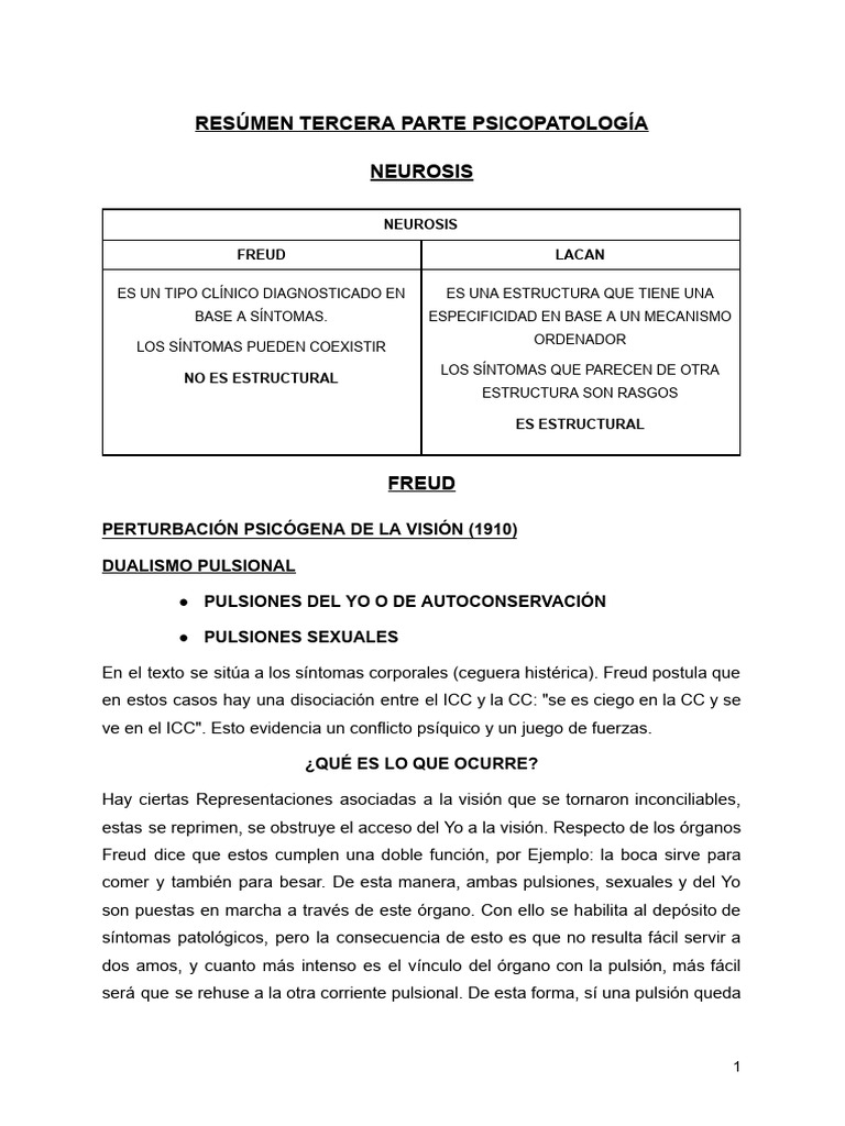 Neurosis y Histeria en Freud y Lacan | PDF | Neurosis | Jacques Lacan