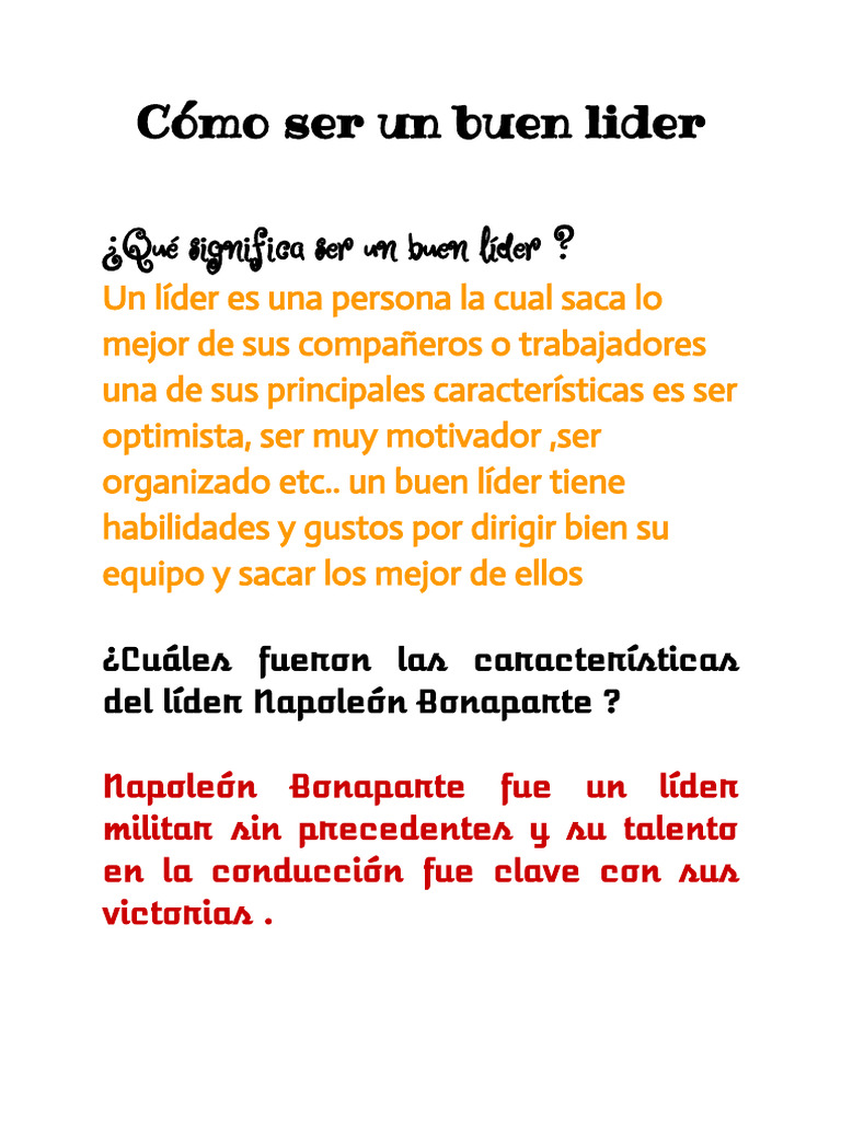 Claves para ser un buen líder | PDF