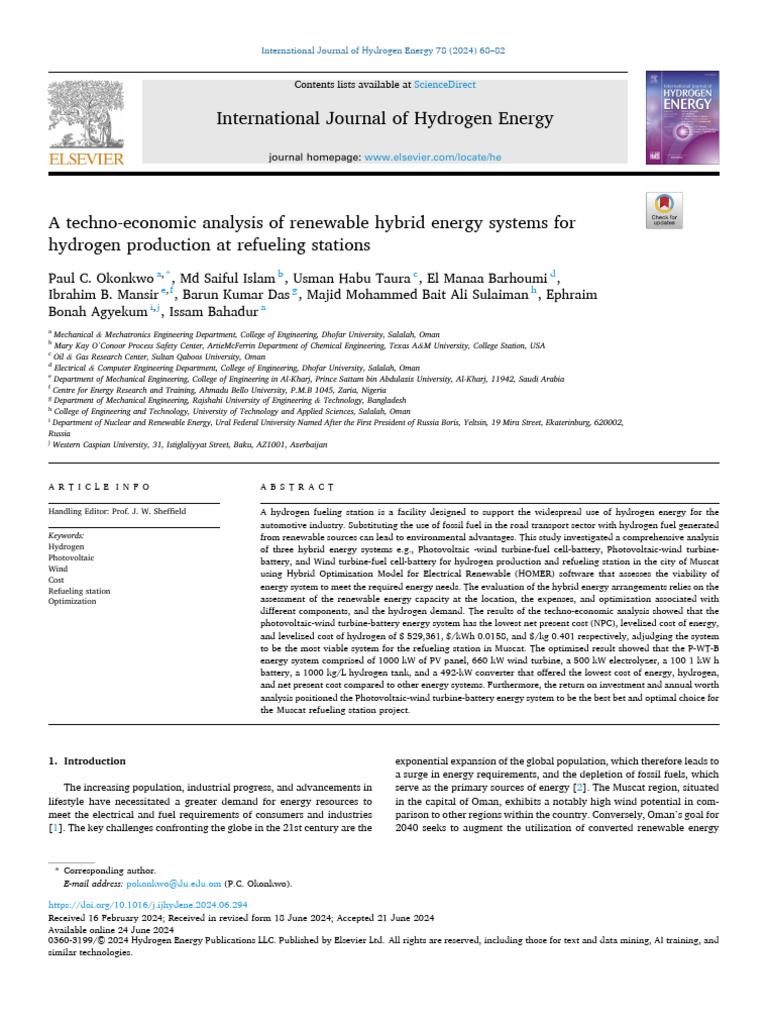 Techno-Economic Analysis of Hydrogen Refueling Systems | PDF ...