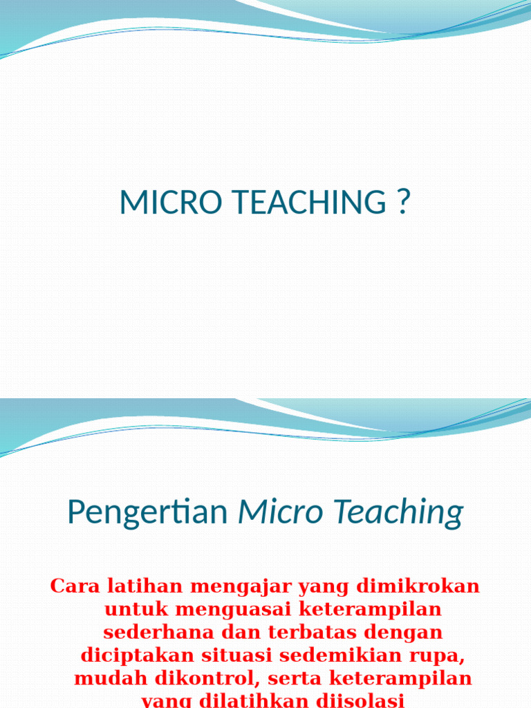 Pengantar Micro Teaching untuk Guru | PDF