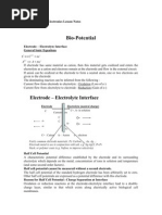 Bio-Potential: Electrode - Electrolyte Interface