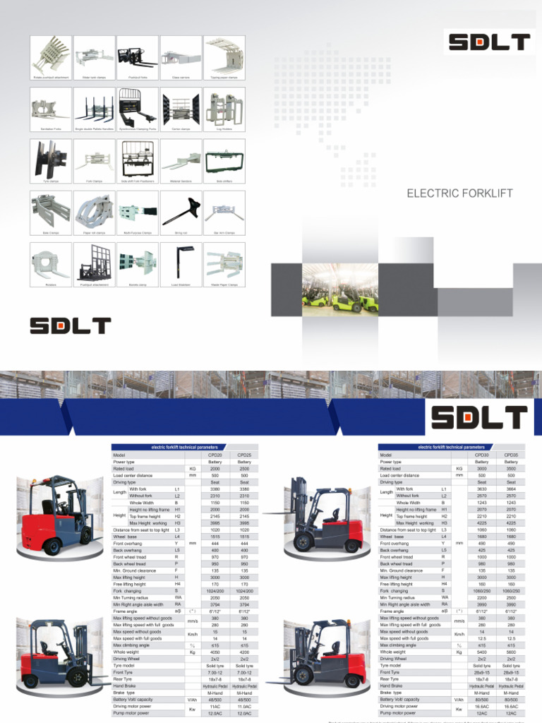 Sdlt Electrical Forklift 电动叉车 | PDF