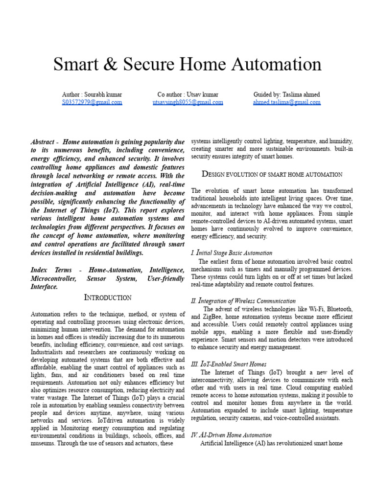 Research Paper | PDF | Home Automation | Automation