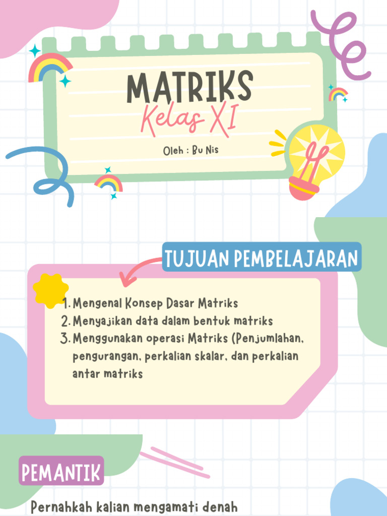 Konsep Dasar dan Jenis Matriks | PDF