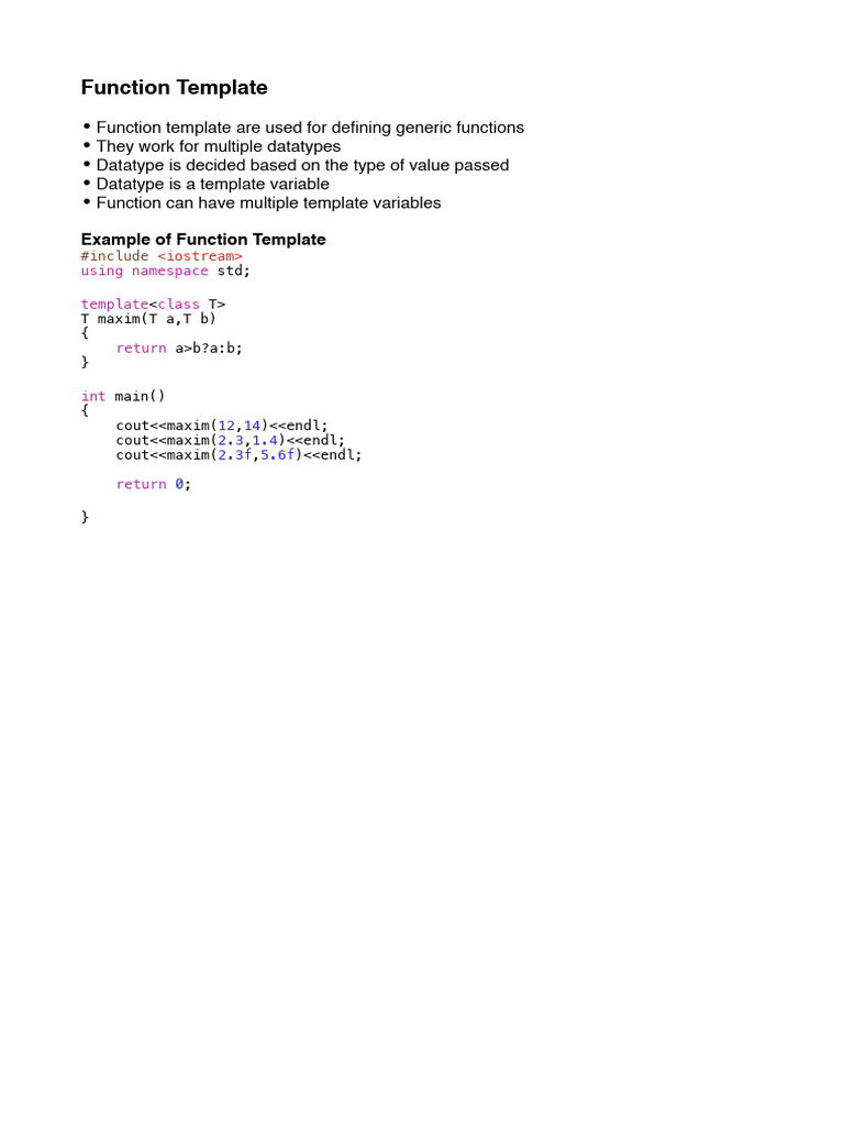 12.1 FunctionTemplate PDF | PDF