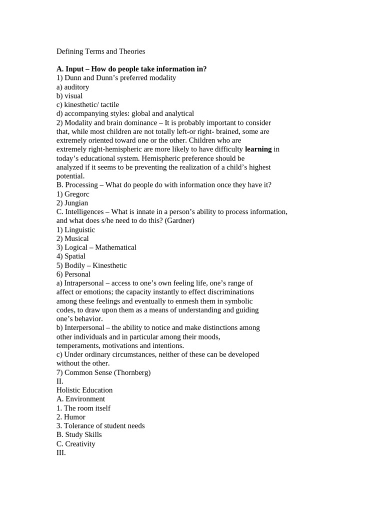 Understanding Learning Modalities and Styles | PDF | Poetry | Learning ...