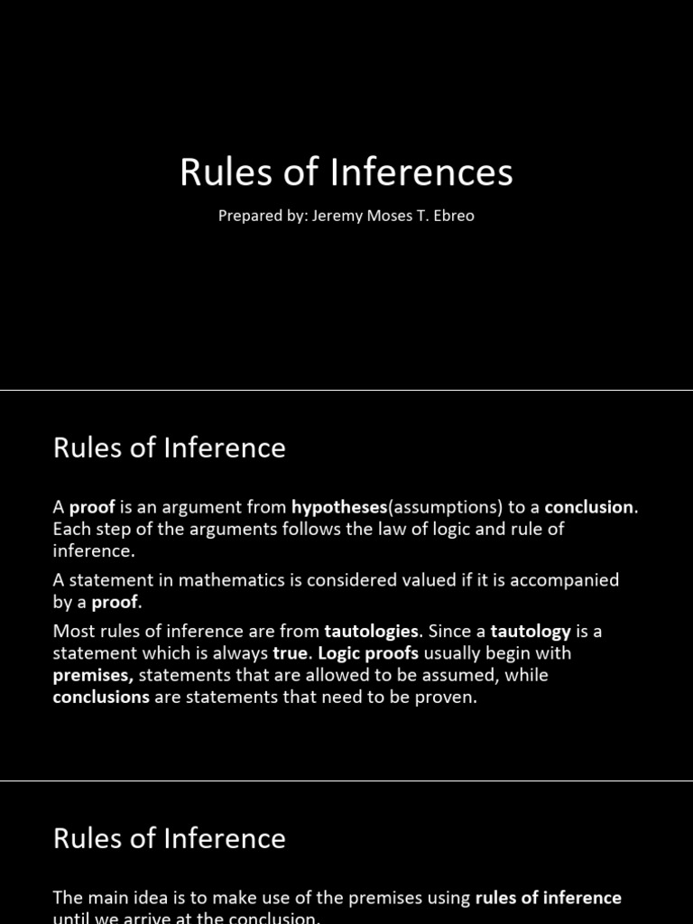 Overview of Rules of Inference | PDF | Epistemology | Mathematical Logic