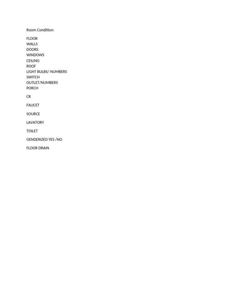 Room Condition Clearance | PDF