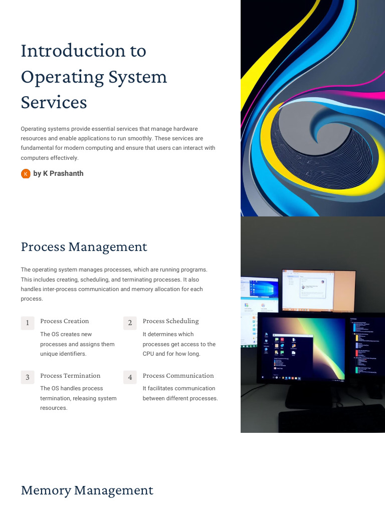 Introduction To Operating System Services | PDF | Operating System ...