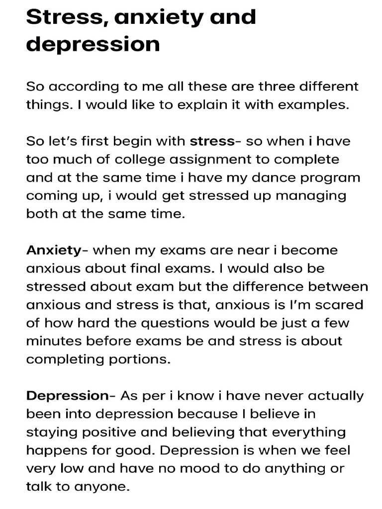 Stress Anxiety and Depression | PDF