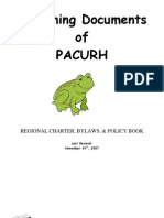 Governing Documents of Pacurh: Regional Charter, Bylaws, & Policy Book
