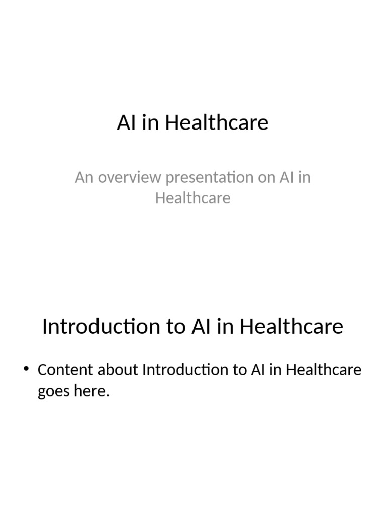 AI Applications in Healthcare Overview | PDF