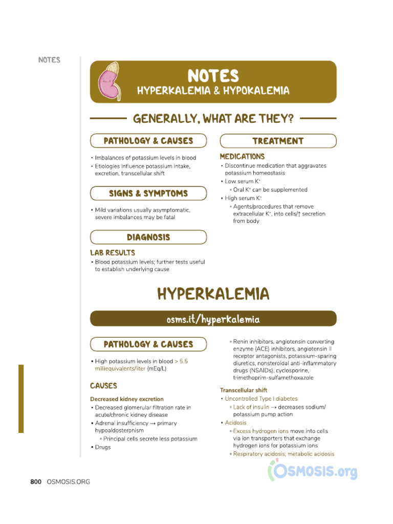 Hyperkalemia - Video, Anatomy, Definition & Function - Osmosis | PDF