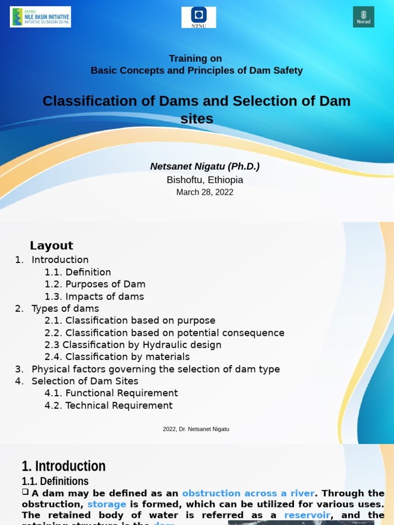 Types and Selection of Dams | PDF | Dam | Concrete