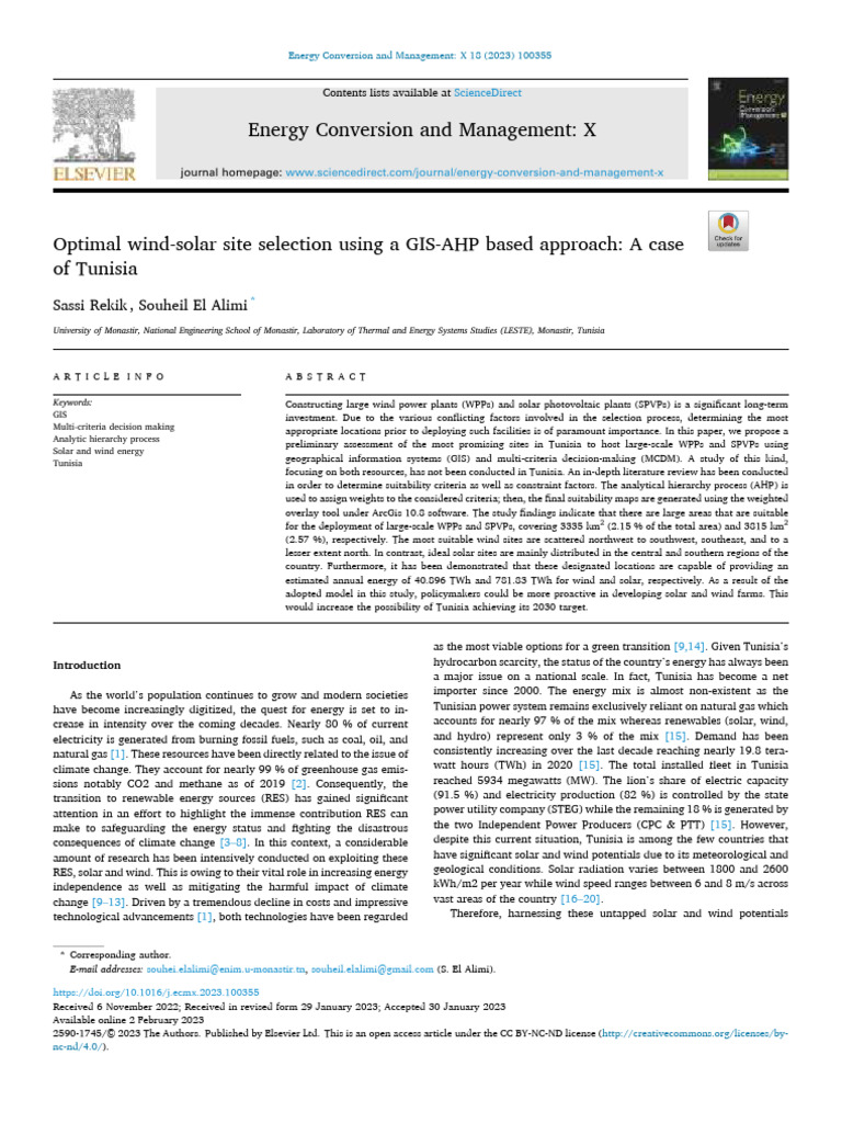 Optimal Wind-Solar Site Selection Using A GIS-AHP Based Approach - A ...
