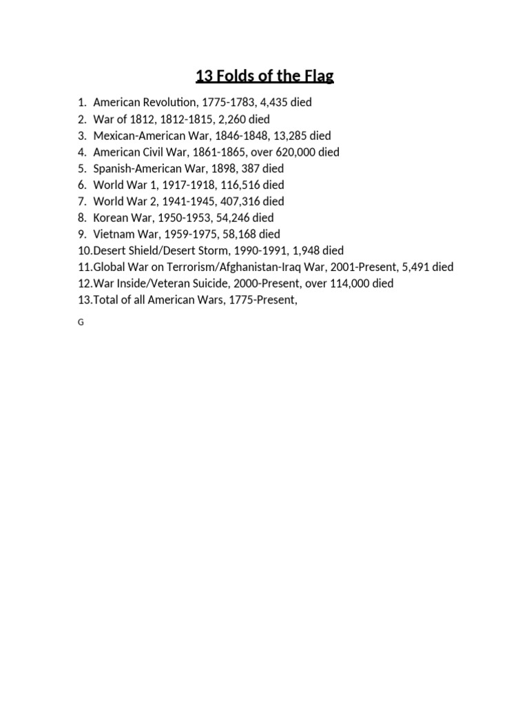 13 Folds Of The Flag Script Printable Pdf Free Download