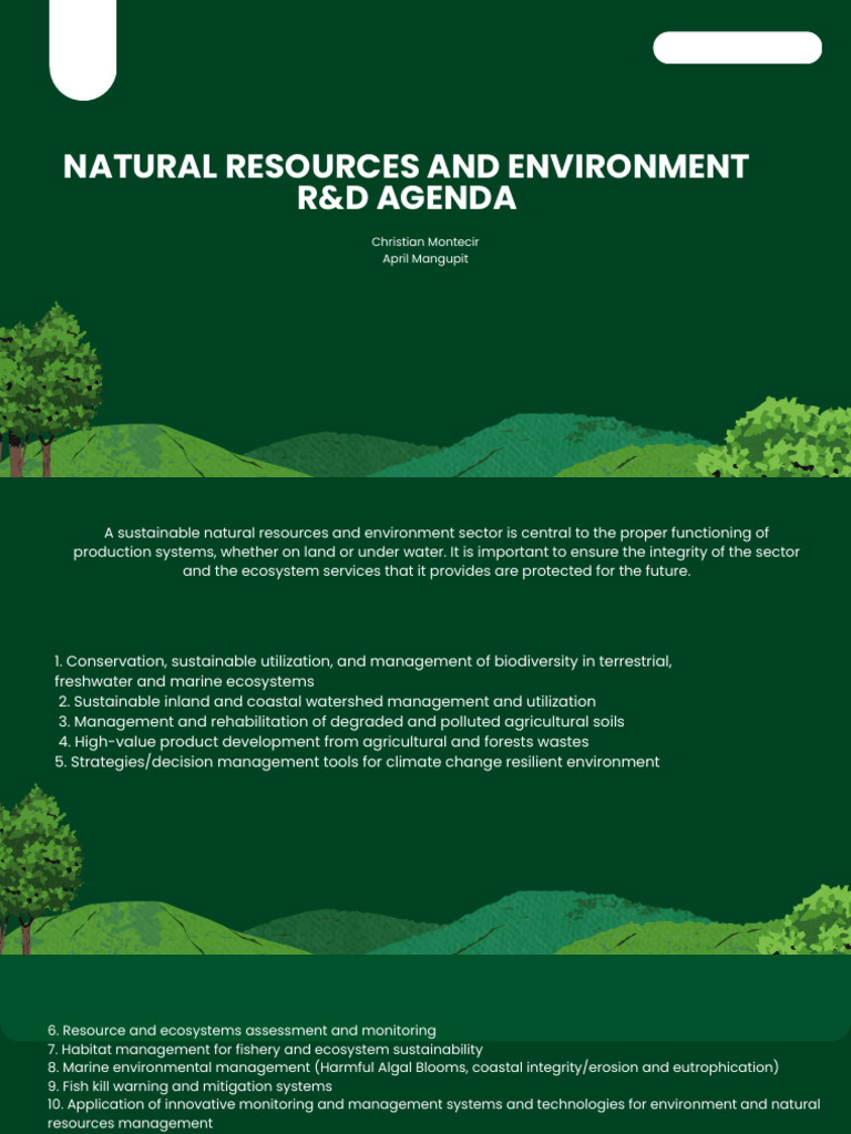 Natural Resources and Environment R&D Agenda | PDF | Ecosystem ...