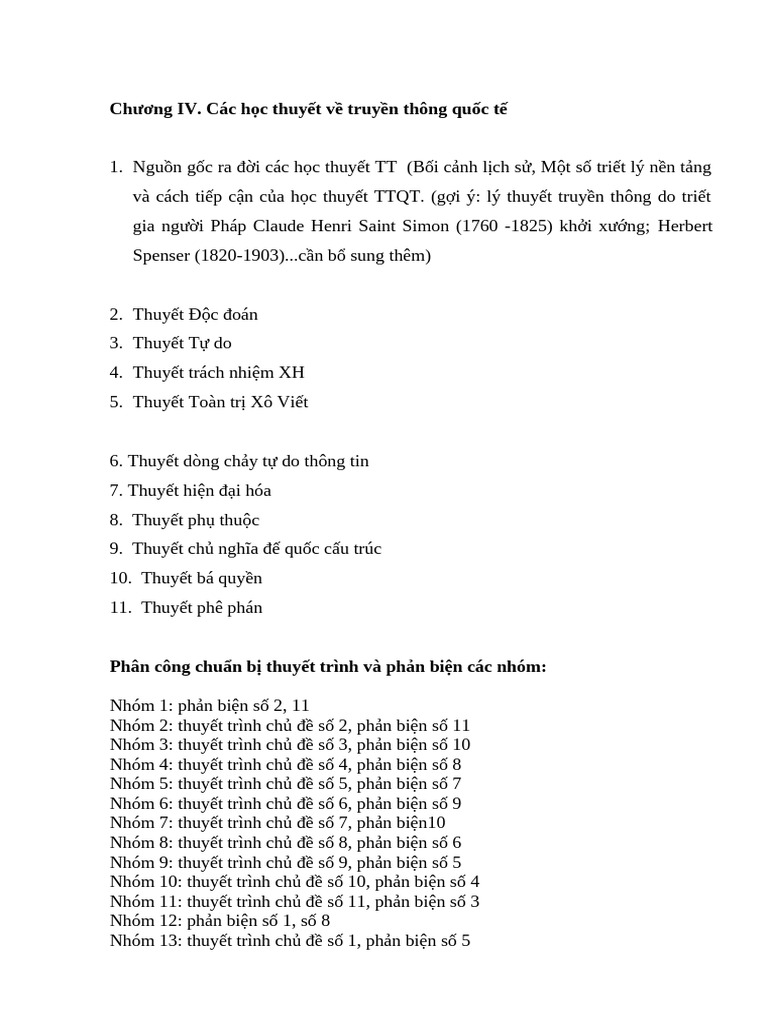Phan Cong Thuyet Trinh Buoi 7 (Cac Ly Thuyet TTQT) L P k50, Ca 4, HTA | PDF