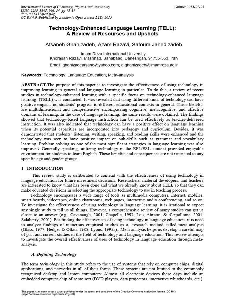 Technology in Language Learning Review | PDF | Language Education ...