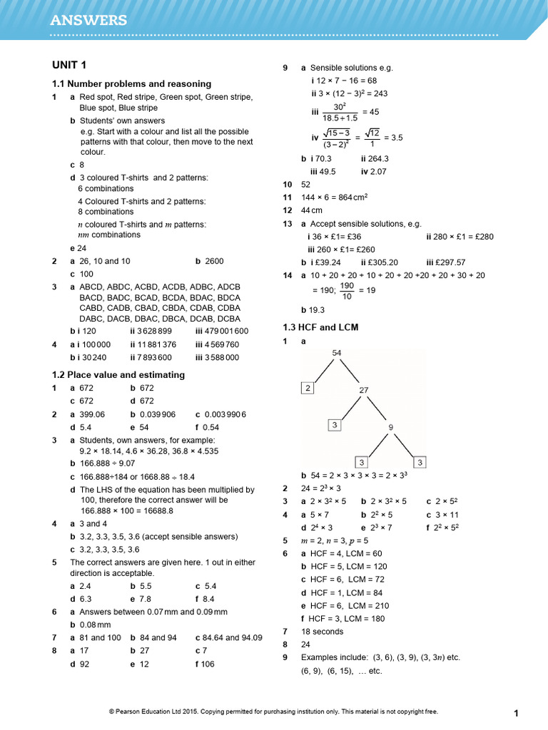 Higher Problem Solving Book Answers | PDF | Mathematics