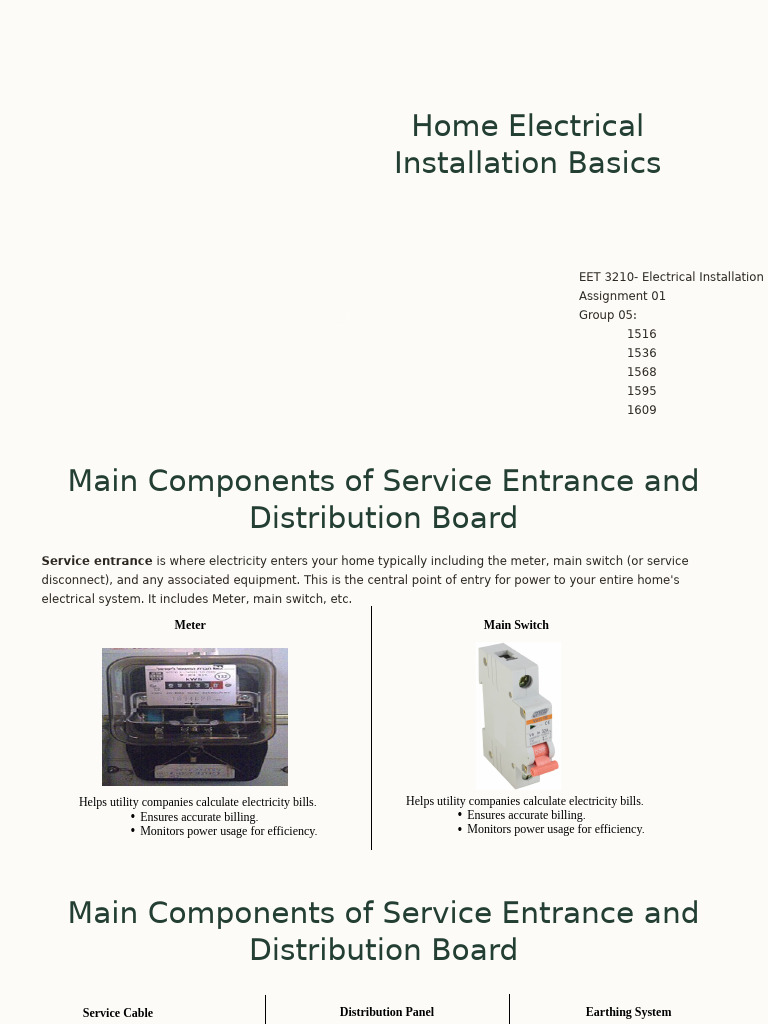 Home Electrical Installation Guide | PDF | Electrical Wiring | Fuse ...