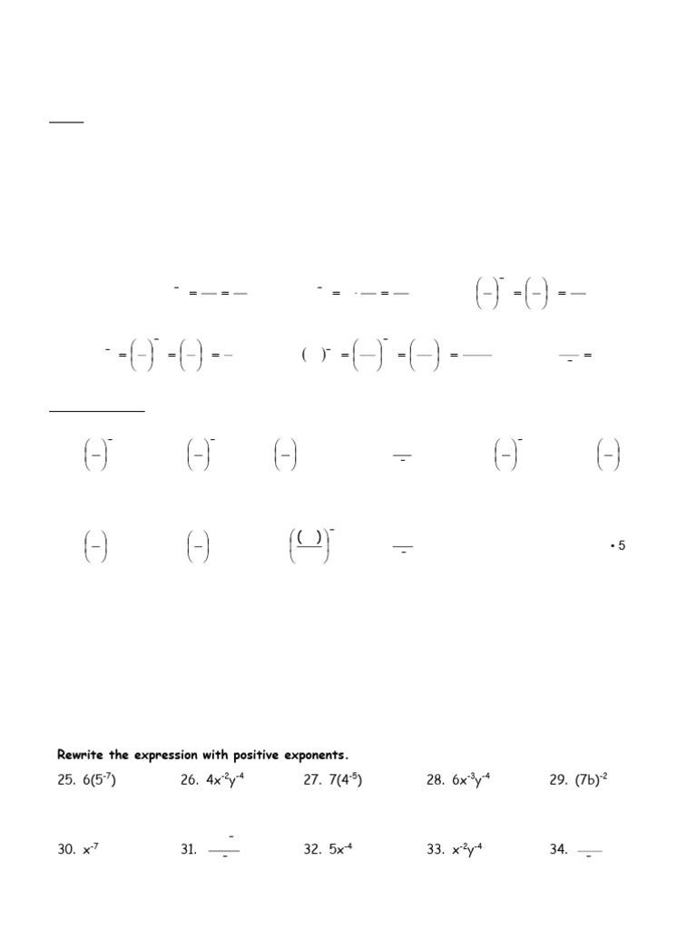 Negative and Zero Exponents Lesson | PDF | Arithmetic | Numbers