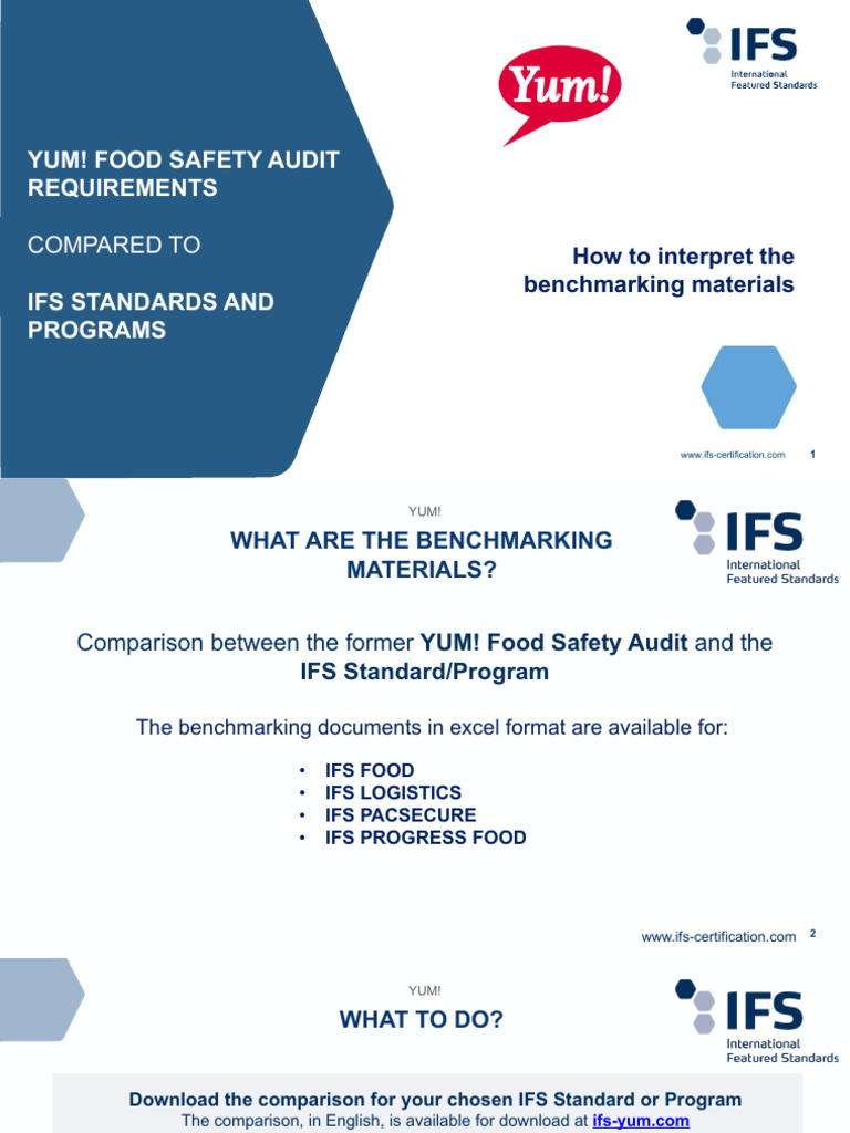 IFS vs YUM! Food Safety Audit Guide | PDF | Occupational Safety And ...