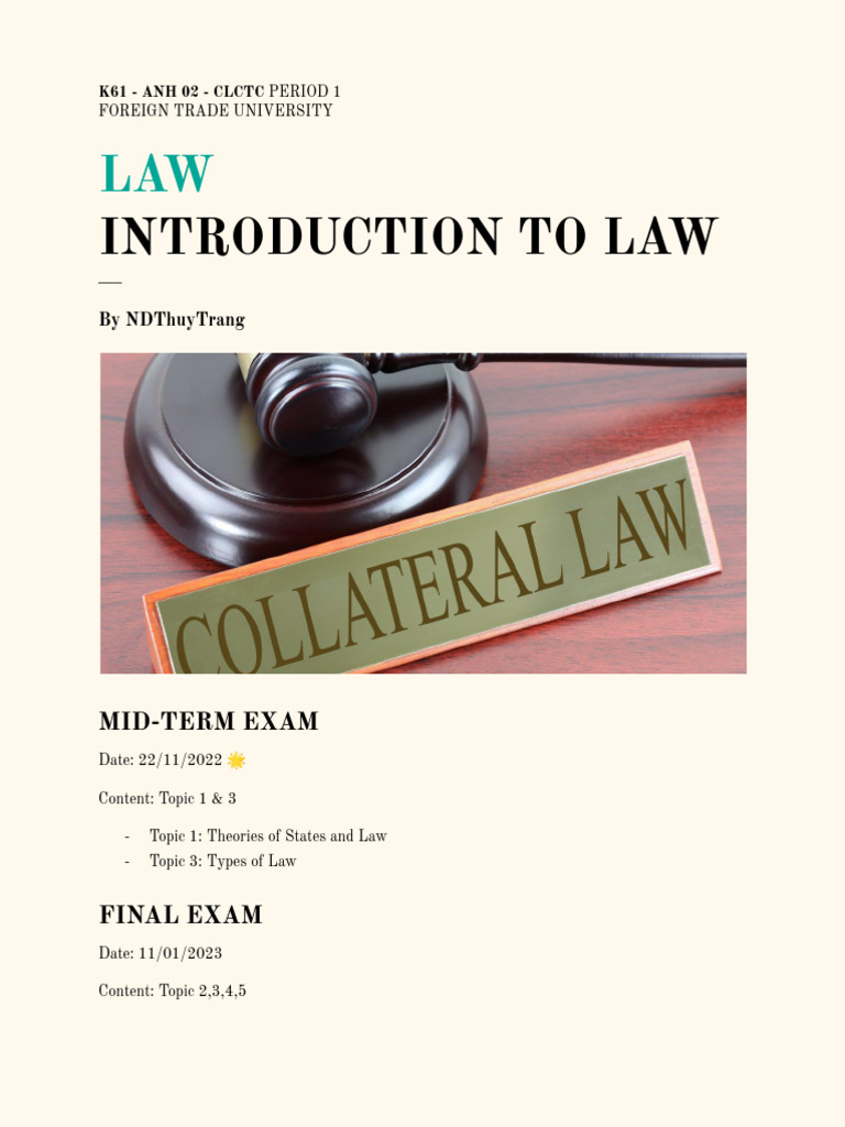 Introduction To Law Mid Term | PDF | Precedent | Sources Of Law