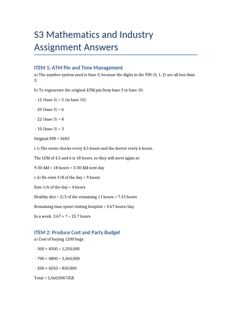 S3 Assignment Answers | PDF