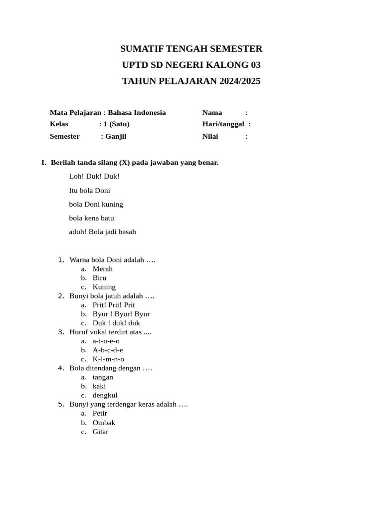 Sumatif Tengah Semester | PDF