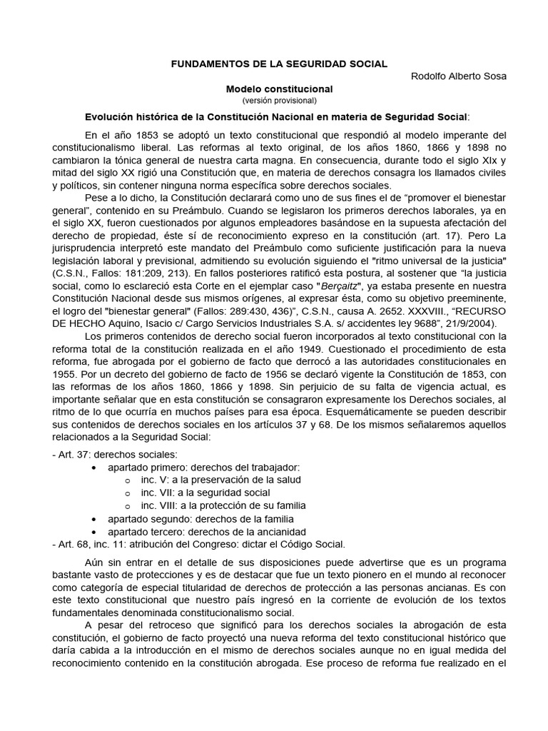 Evolución de la Seguridad Social en Argentina | PDF | Constitución ...