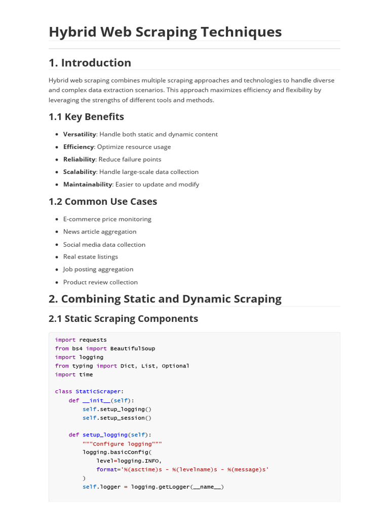 Hybrid Web Scraping Techniques Overview | PDF | World Wide Web ...