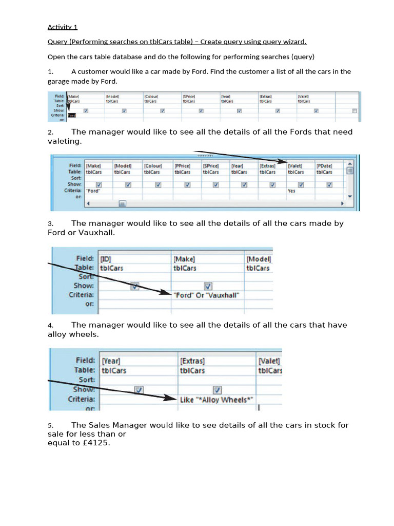 SQL Queries for Car and Stationery Data | PDF