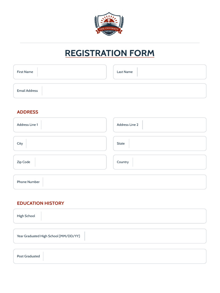 Educational Registration Form Template | PDF