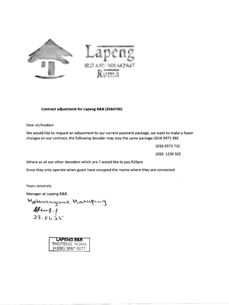 DSTV Request. | PDF
