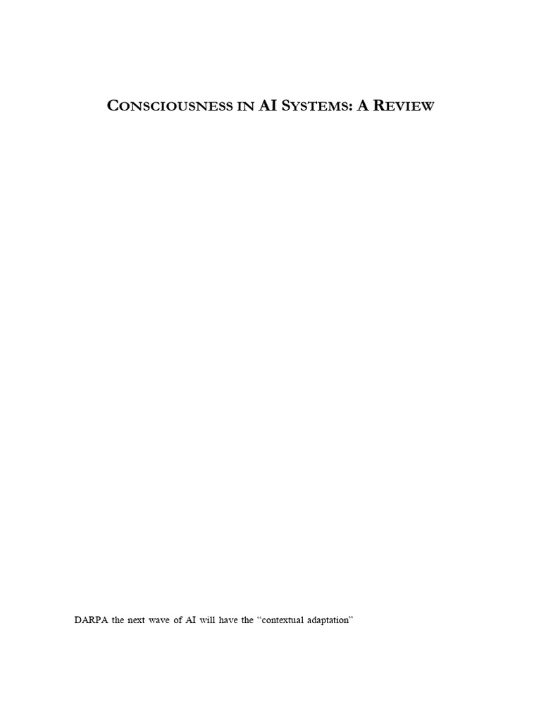 Consciousness in AI Systems: A Review | PDF | Artificial Intelligence ...