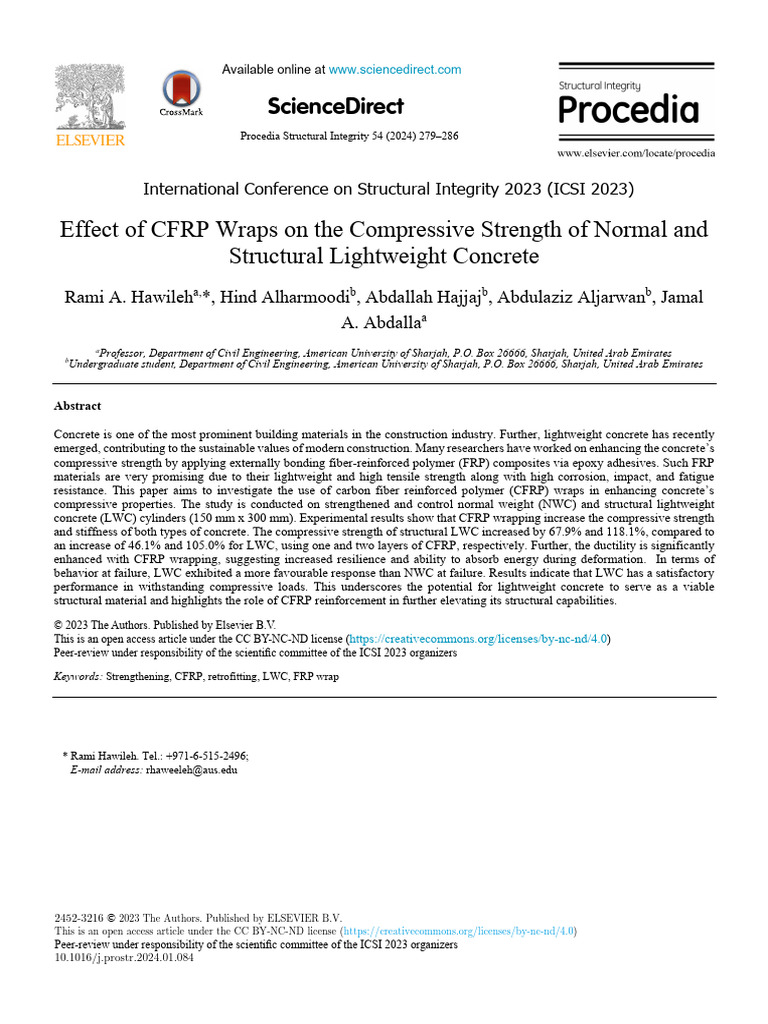 28 Effect of CFRP Wraps On The Compressive Strength of Normal and | PDF ...