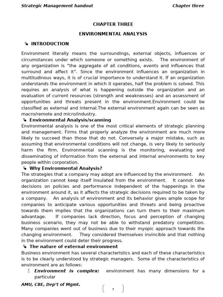 Environmental Analysis in Strategic Management | PDF | Competitive ...