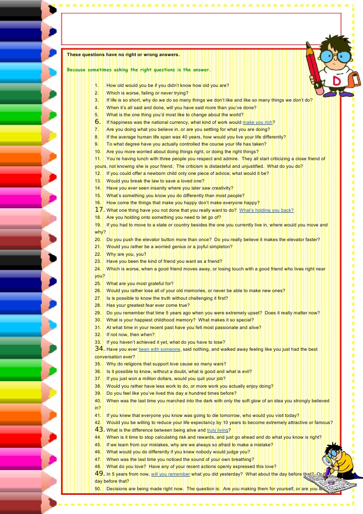 50 Mind-Expanding Questions | PDF