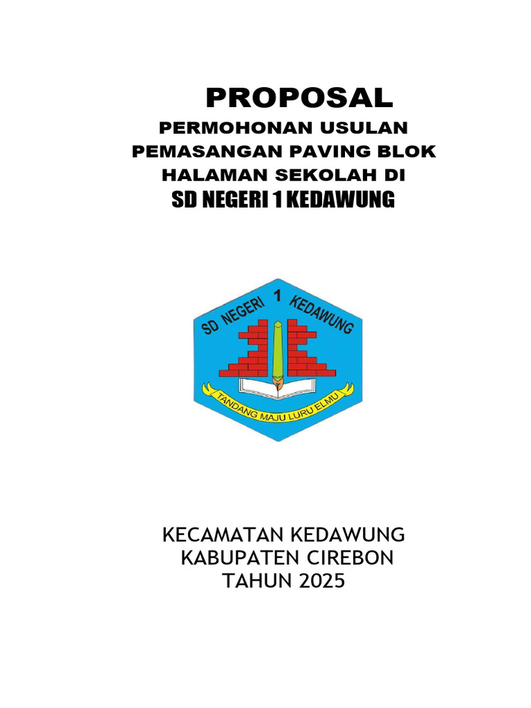 Proposal Paving Blok SD Negeri 1 Kedawung | PDF