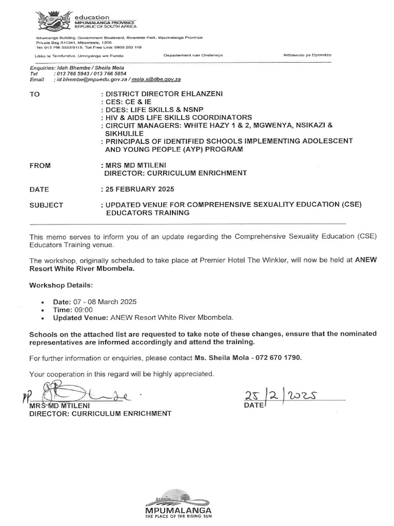 Cse Educators Training Circular | PDF