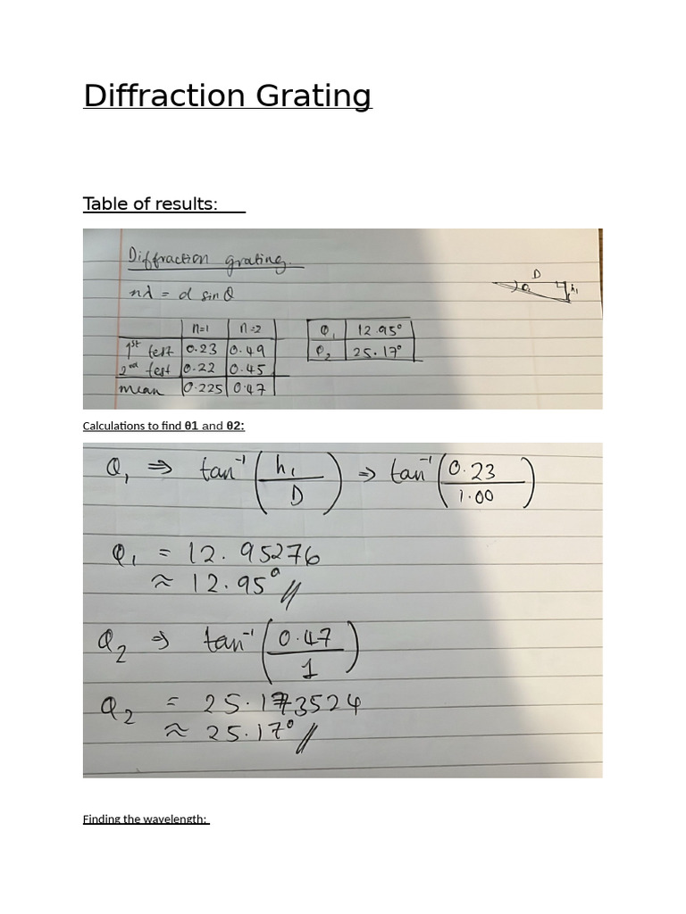Diffraction Grating | PDF
