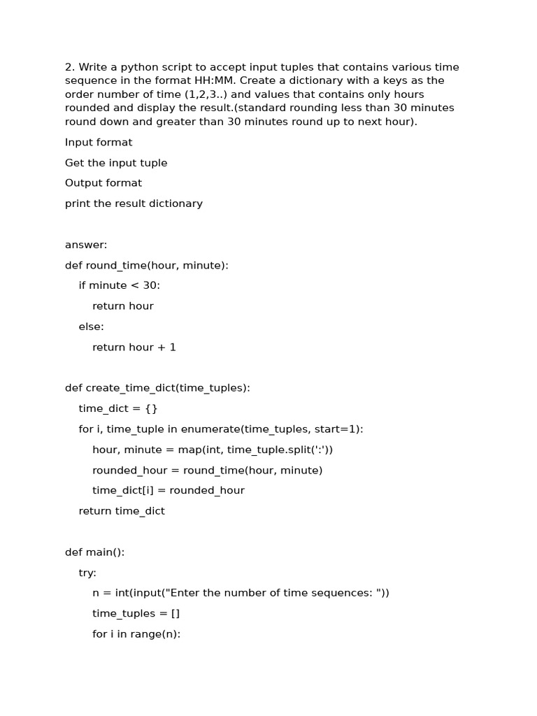Round Down Time in Python Script | PDF